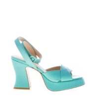 ROBERTO FESTA donna sandalo Livia in nappa TURCHESE con platform. Tacco 9,5 cm