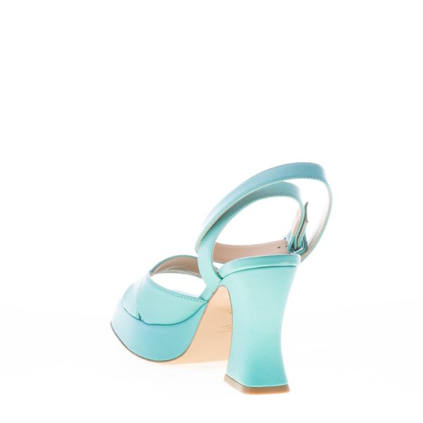 ROBERTO FESTA donna sandalo Livia in nappa TURCHESE con platform. Tacco 9,5 cm - immagine 4