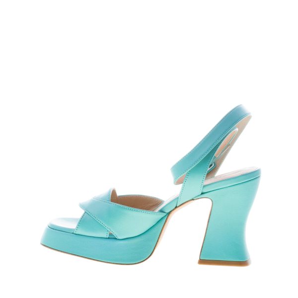 ROBERTO FESTA donna sandalo Livia in nappa TURCHESE con platform. Tacco 9,5 cm - immagine 5