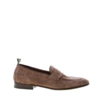 GREEN GEORGE uomo mocassino penny in camoscio TORTORA. Suola in cuoio