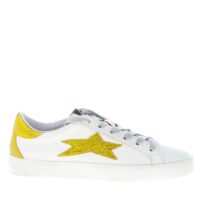 OKINAWA donna sneaker LOW 2304 in pelle BIANCO più oro