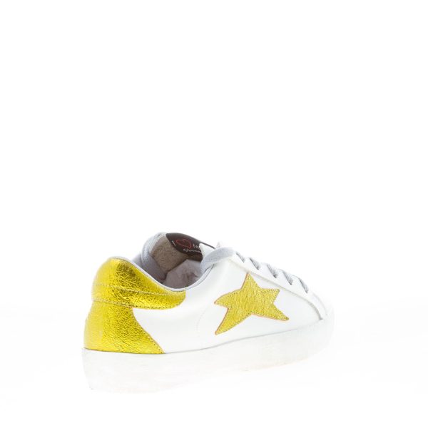 OKINAWA donna sneaker LOW 2304 in pelle BIANCO più oro - immagine 3