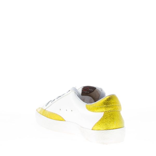 OKINAWA donna sneaker LOW 2304 in pelle BIANCO più oro - immagine 5