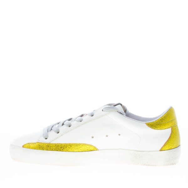 OKINAWA donna sneaker LOW 2304 in pelle BIANCO più oro - immagine 4