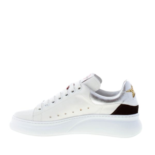 OKINAWA donna sneaker PRINCESS 2149 in pelle LATTE più argento e nero - immagine 7