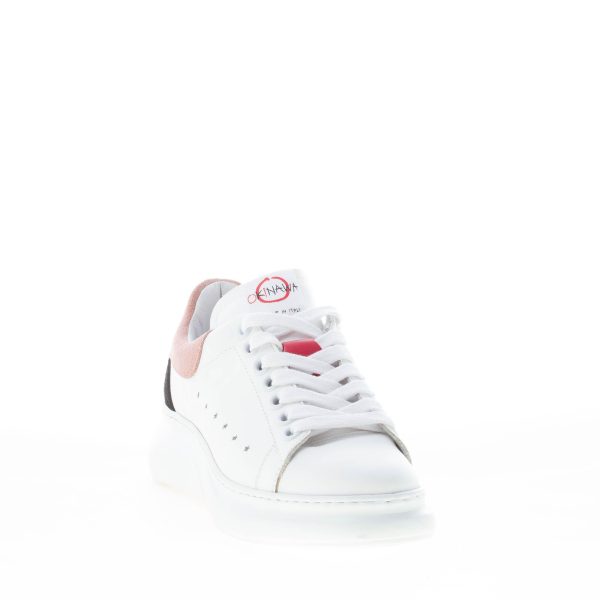 OKINAWA donna sneaker PRINCESS LIMITED 2364 in pelle LATTE più rosa e nero - immagine 2