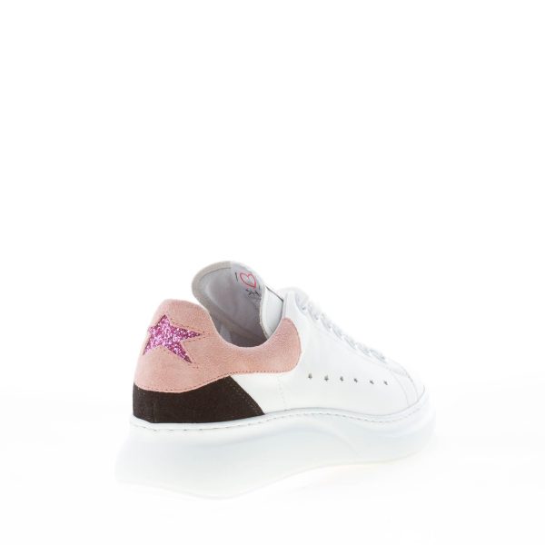 OKINAWA donna sneaker PRINCESS LIMITED 2364 in pelle LATTE più rosa e nero - immagine 3