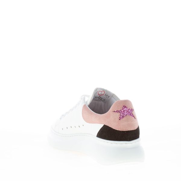 OKINAWA donna sneaker PRINCESS LIMITED 2364 in pelle LATTE più rosa e nero - immagine 4