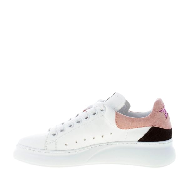 OKINAWA donna sneaker PRINCESS LIMITED 2364 in pelle LATTE più rosa e nero - immagine 5
