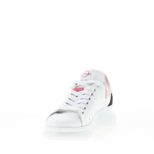 OKINAWA donna sneaker PRINCESS LIMITED 2364 in pelle LATTE più rosa e nero - immagine 6