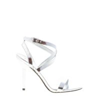 MICHAEL KORS donna sandalo Asha in pelle stampa rettile ARGENTO. Tacco 9 cm
