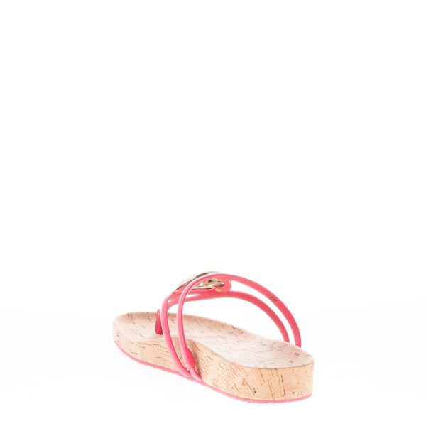 MICHAEL KORS donna sandalo infradito Hampton in pelle FUXIA con placca logo. Tacco 2 cm - immagine 4