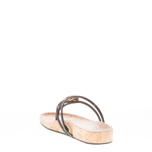 MICHAEL KORS donna sandalo infradito Hampton in pelle NERO con placca logo. Tacco 2 cm - immagine 4