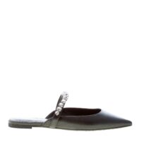 MICHAEL KORS donna sabot piatto Jessa Flex Mule in pelle NERO con pietre