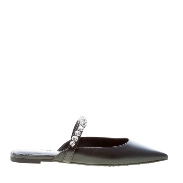 MICHAEL KORS donna sabot piatto Jessa Flex Mule in pelle NERO con pietre