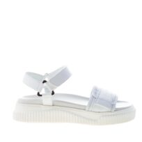 VOILE BLANCHE donna sandalo Lisa 04 in pelle BIANCO con fascia tecnica e strappo