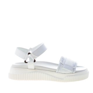 VOILE BLANCHE donna sandalo Lisa 04 in pelle BIANCO con fascia tecnica e strappo