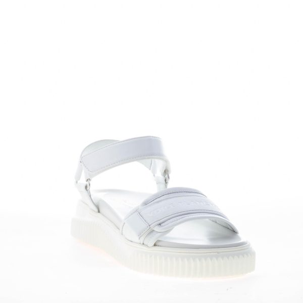 VOILE BLANCHE donna sandalo Lisa 04 in pelle BIANCO con fascia tecnica e strappo - immagine 2