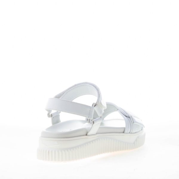 VOILE BLANCHE donna sandalo Lisa 04 in pelle BIANCO con fascia tecnica e strappo - immagine 3