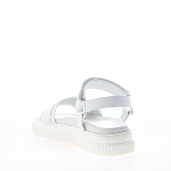 VOILE BLANCHE donna sandalo Lisa 04 in pelle BIANCO con fascia tecnica e strappo - immagine 4