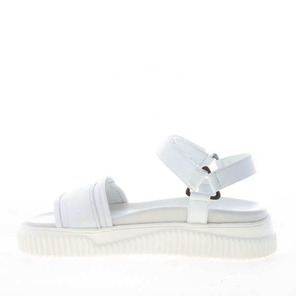 VOILE BLANCHE donna sandalo Lisa 04 in pelle BIANCO con fascia tecnica e strappo - immagine 5