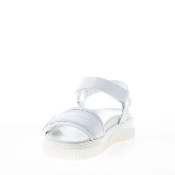 VOILE BLANCHE donna sandalo Lisa 04 in pelle BIANCO con fascia tecnica e strappo - immagine 6