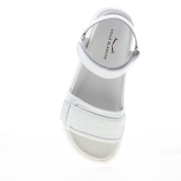 VOILE BLANCHE donna sandalo Lisa 04 in pelle BIANCO con fascia tecnica e strappo - immagine 7