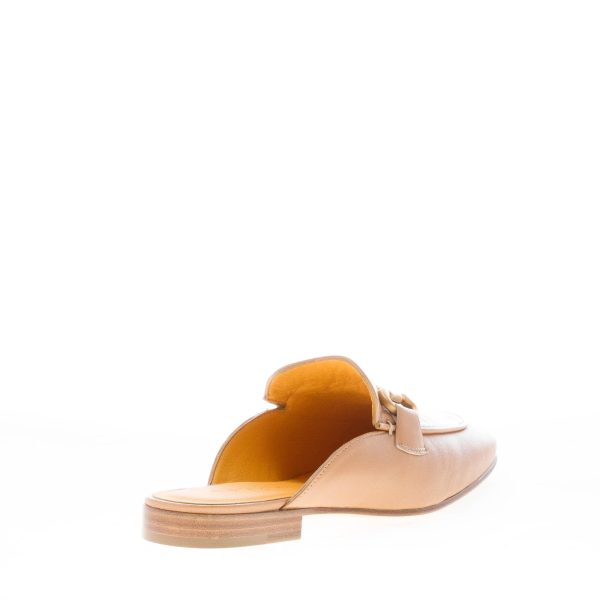 MARA BINI donna sabot Gioia in pelle NOCCIOLA con morsetto oro. Tacco 2 cm - immagine 3