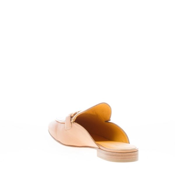 MARA BINI donna sabot Gioia in pelle NOCCIOLA con morsetto oro. Tacco 2 cm - immagine 4