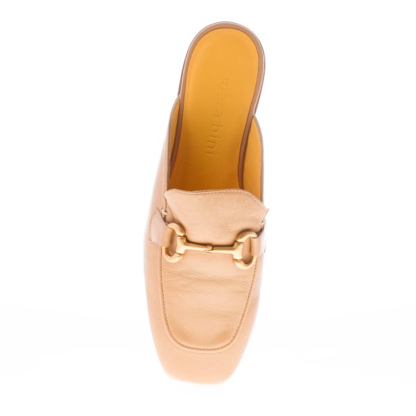 MARA BINI donna sabot Gioia in pelle NOCCIOLA con morsetto oro. Tacco 2 cm - immagine 7