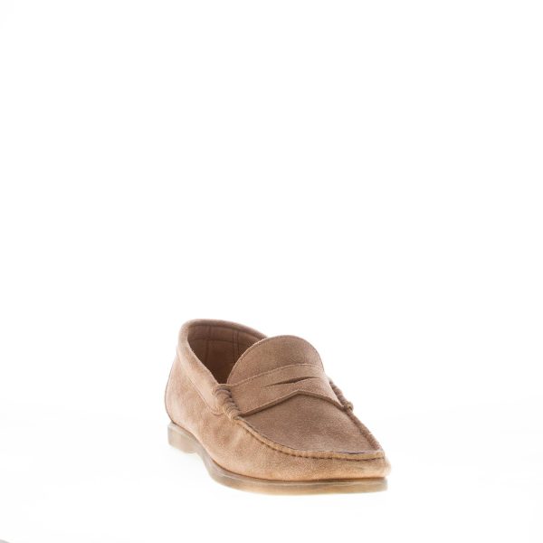 MIGLIORE uomo mocassino in camoscio BEIGE con mascherina. Suola in gomma flessibile - immagine 2