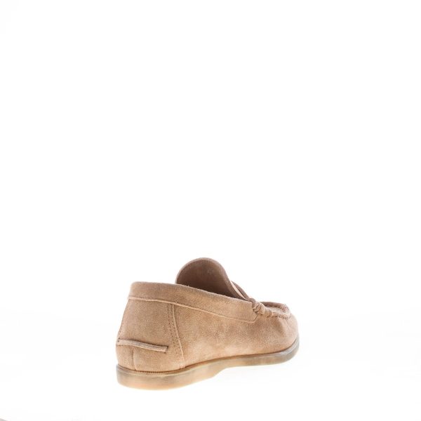 MIGLIORE uomo mocassino in camoscio BEIGE con mascherina. Suola in gomma flessibile - immagine 3