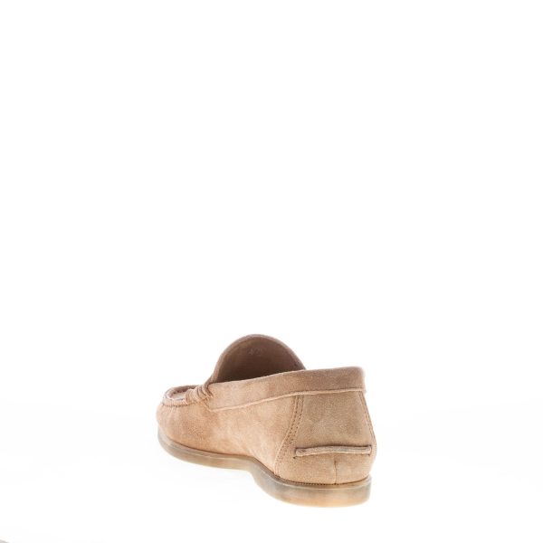 MIGLIORE uomo mocassino in camoscio BEIGE con mascherina. Suola in gomma flessibile - immagine 4