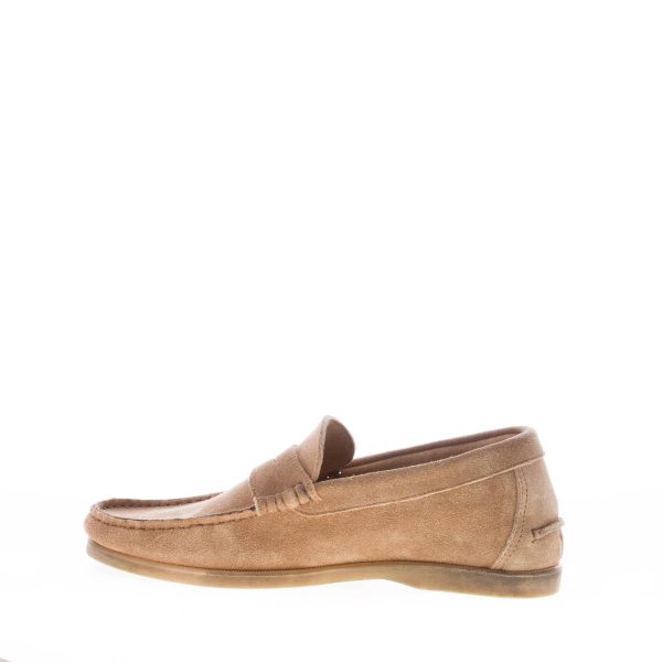 MIGLIORE uomo mocassino in camoscio BEIGE con mascherina. Suola in gomma flessibile - immagine 5