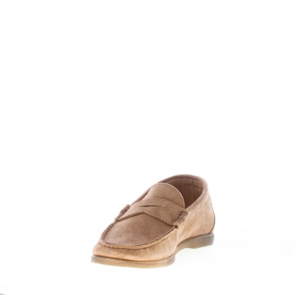 MIGLIORE uomo mocassino in camoscio BEIGE con mascherina. Suola in gomma flessibile - immagine 6