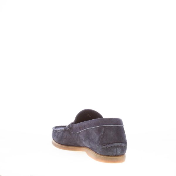 MIGLIORE uomo mocassino in camoscio BLU con mascherina. Suola in gomma flessibile - immagine 4