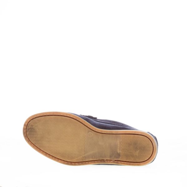 MIGLIORE uomo mocassino in camoscio BLU con mascherina. Suola in gomma flessibile - immagine 8