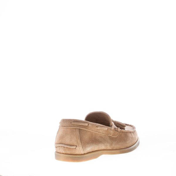 MIGLIORE uomo mocassino in camoscio BEIGE con nappine. Suola in gomma flessibile - immagine 3
