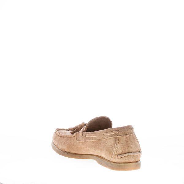 MIGLIORE uomo mocassino in camoscio BEIGE con nappine. Suola in gomma flessibile - immagine 4