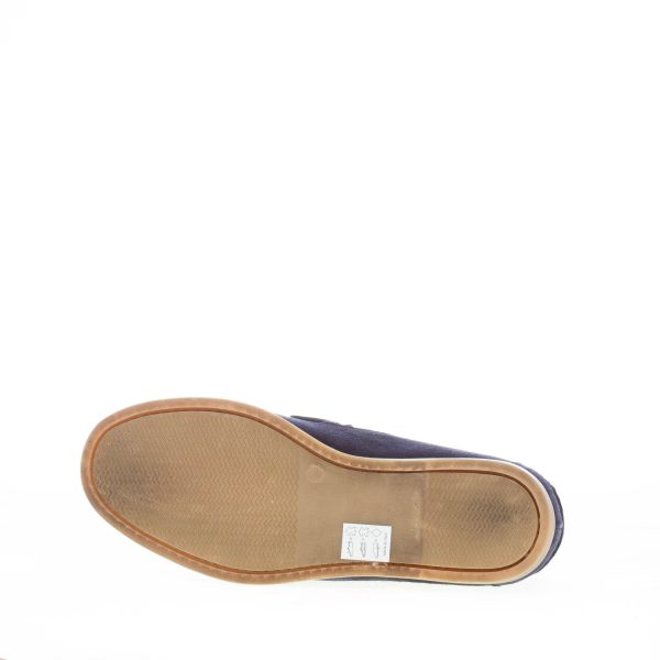 MIGLIORE mocassino in camoscio BLU con nappine. Suola gomma - immagine 8