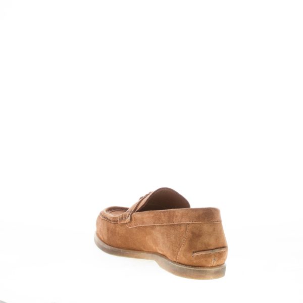 MIGLIORE uomo mocassino in camoscio TABACCO con nappine. Suola gomma - immagine 4