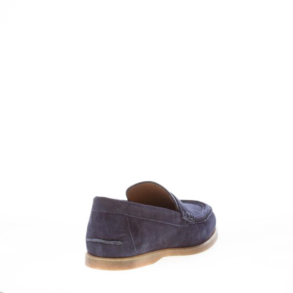 MIGLIORE uomo mocassino in camoscio BLU con fascetta e vaschetta. Suola gomma - immagine 3