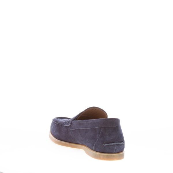MIGLIORE uomo mocassino in camoscio BLU con fascetta e vaschetta. Suola gomma - immagine 4
