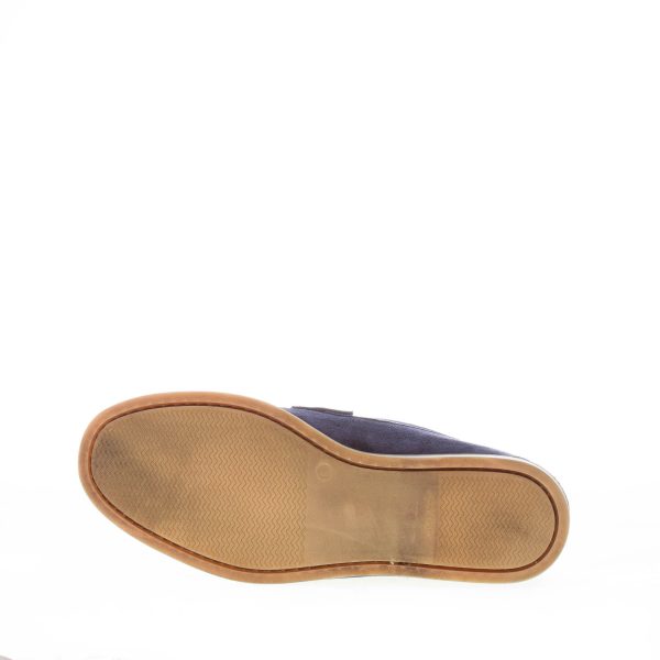 MIGLIORE uomo mocassino in camoscio BLU con fascetta e vaschetta. Suola gomma - immagine 8