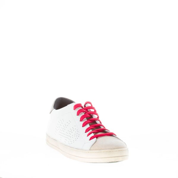 P448 uomo sneaker John in pelle BIANCO e camoscio BEIGE - immagine 2