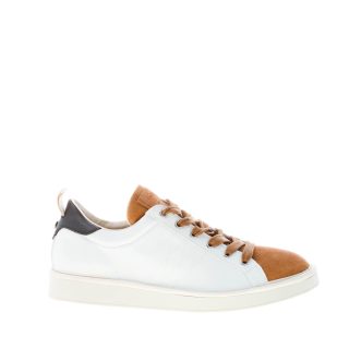 PANCHIC uomo sneaker P01 in microfibra BIANCO più suede marrone biscotto
