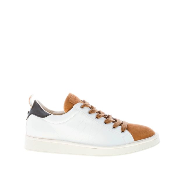 PANCHIC uomo sneaker P01 in microfibra BIANCO più suede marrone biscotto