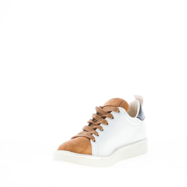 PANCHIC uomo sneaker P01 in microfibra BIANCO più suede marrone biscotto - immagine 6