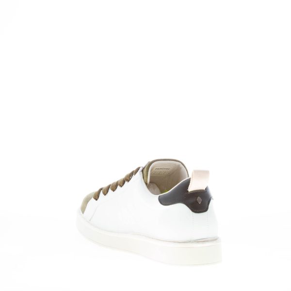 PANCHIC uomo sneaker P01 in microfibra BIANCO più suede verde salvia - immagine 4