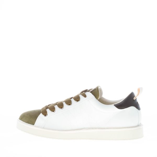PANCHIC uomo sneaker P01 in microfibra BIANCO più suede verde salvia - immagine 5